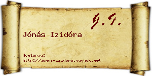 Jónás Izidóra névjegykártya